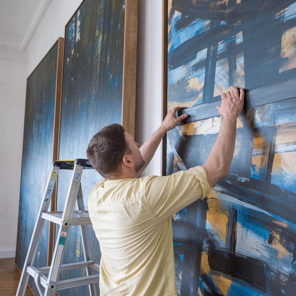 Installing heavy or oversized paintings